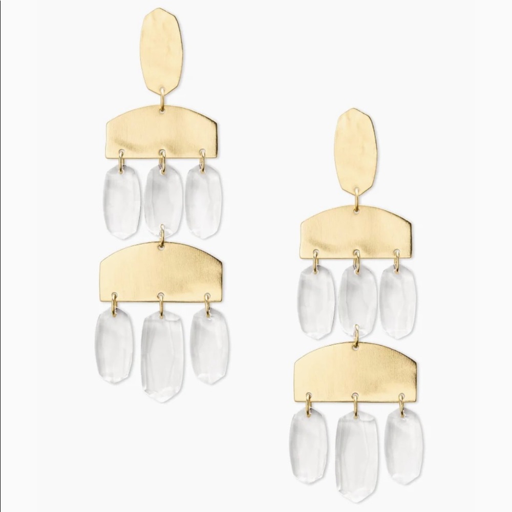 Kendra Scott Emmet Statement Earrings in Clear Glass